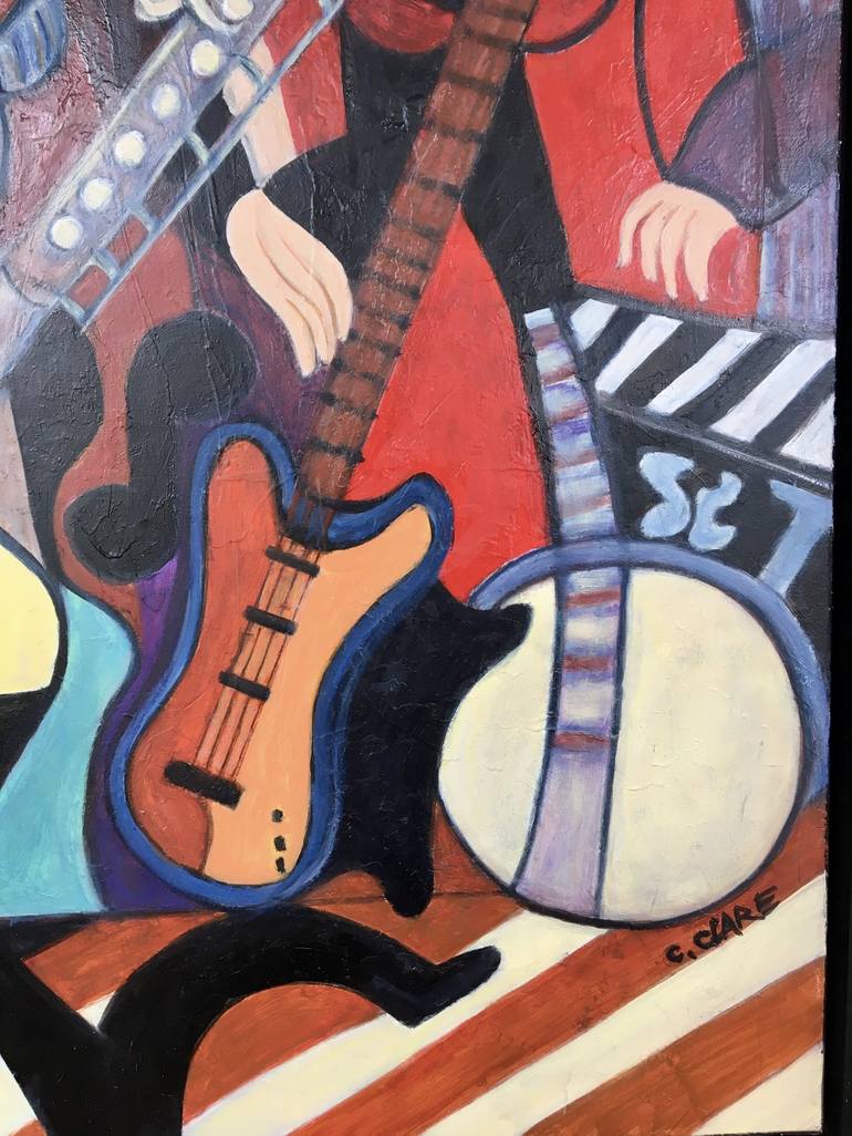 Original Cubism Music Painting by Catherine Clare