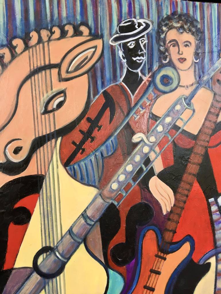 Original Cubism Music Painting by Catherine Clare
