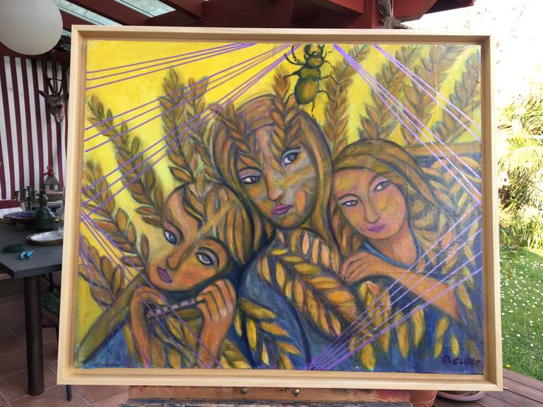 Original Expressionism Children Painting by Catherine Clare