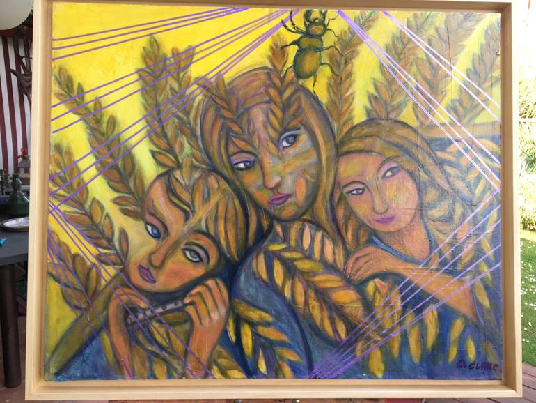 Original Expressionism Children Painting by Catherine Clare