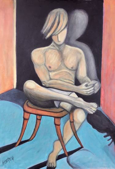 Original Expressionism Men Paintings by Catherine Clare