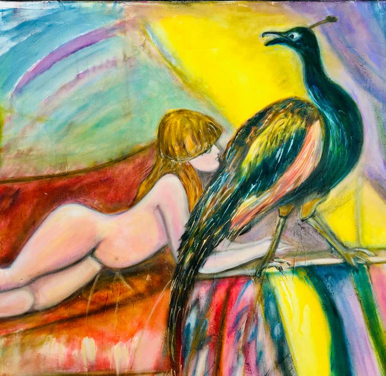 Original Expressionism Nude Painting by Catherine Clare