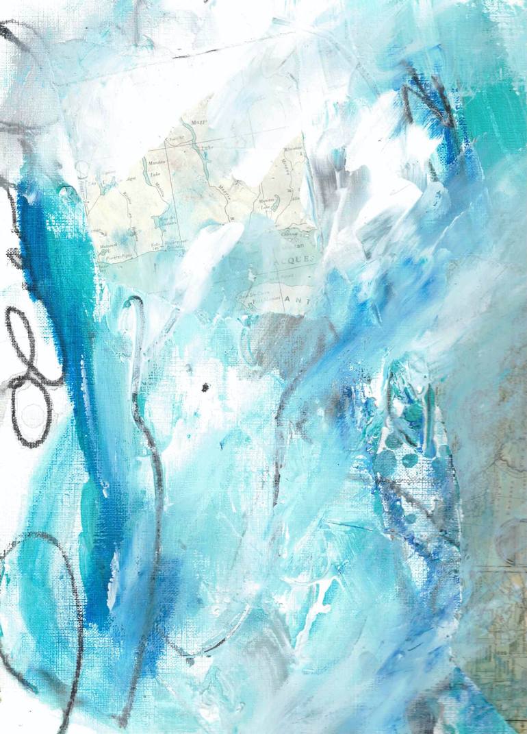 Original Abstract Painting by Deb Chaney | Abstract Expressionism Art on Paper | The Lakes