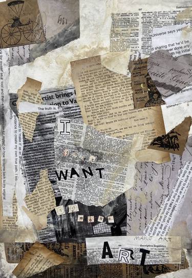 Original Abstract Typography Collage by Deb Chaney