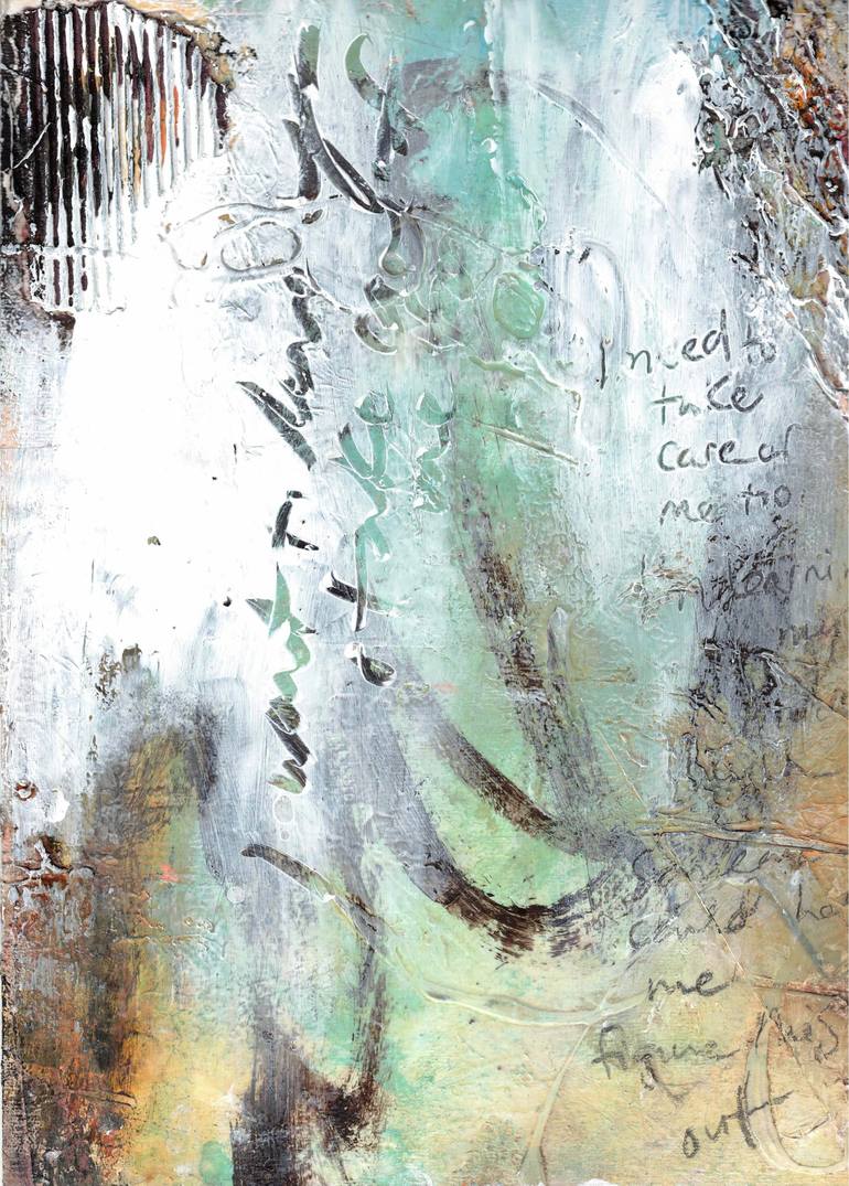 Original Abstract Painting by Deb Chaney | Abstract Art on Paper | I need to take care of me too