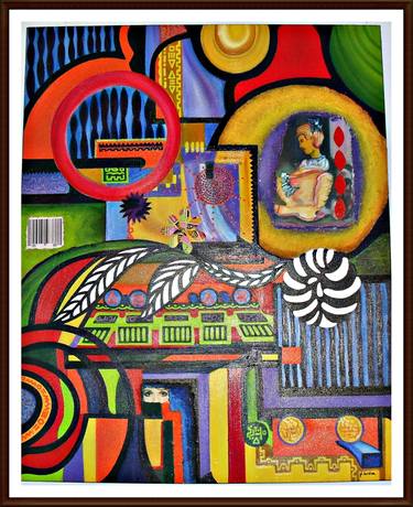 Original Cubism Abstract Collage by José Lisboa