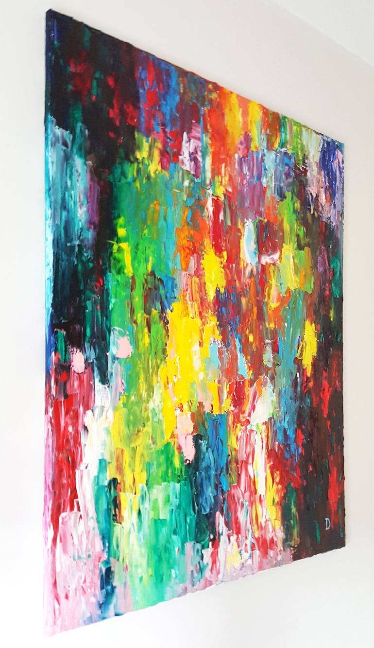 Original Abstract Expressionism Abstract Painting by Dominika Golab Pigeon