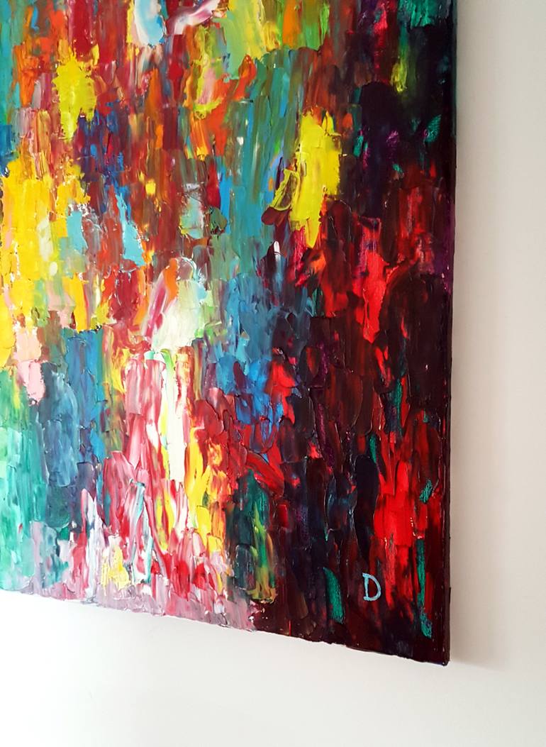 Original Abstract Expressionism Abstract Painting by Dominika Golab Pigeon