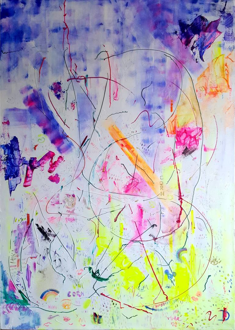 Original Abstract Expressionism Abstract Painting by Dominika Gołąb