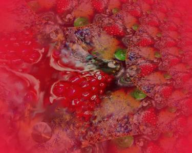 Pomegranate Collage Fractal, Limited Edition Print on Canvas, 1/7. thumb