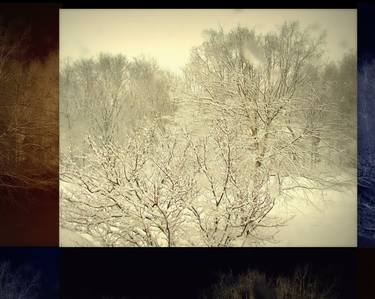 Freshly Fallen Snow #1, Limited Edition Print on Canvas, Digitized Photo Collage, 1/7. thumb