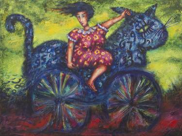 Original Surrealism Bicycle Paintings by Pablo Montes