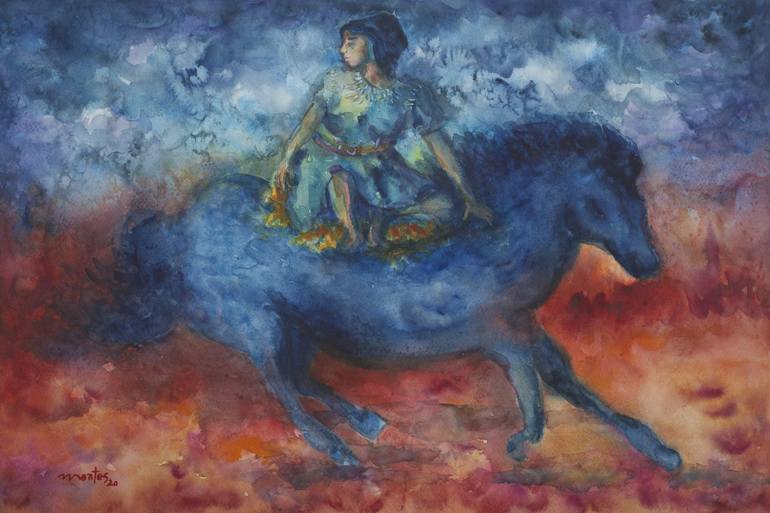 Print of Symbolism Horse Paintings by Pablo Montes