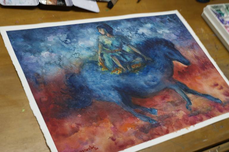 Original Symbolism Horse Painting by Pablo Montes