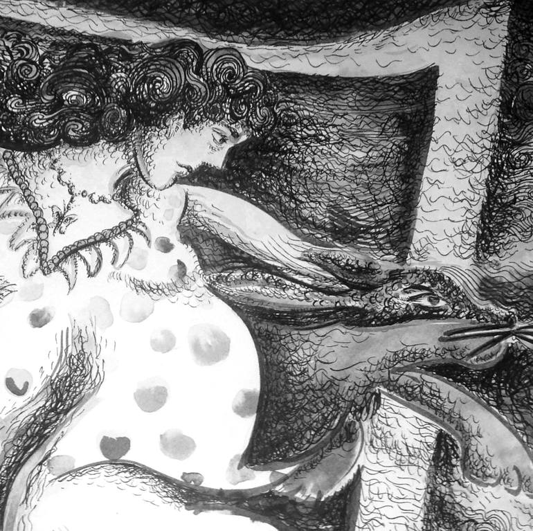Original Surrealism Women Drawing by Pablo Montes