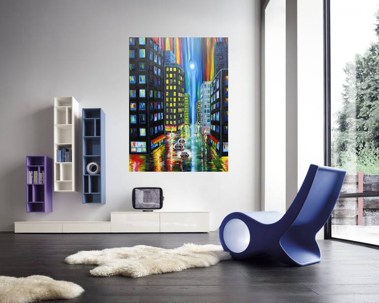 Original Expressionism Cities Painting by Galina Zimmatore