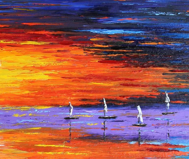 Original Impressionism Seascape Painting by Galina Zimmatore