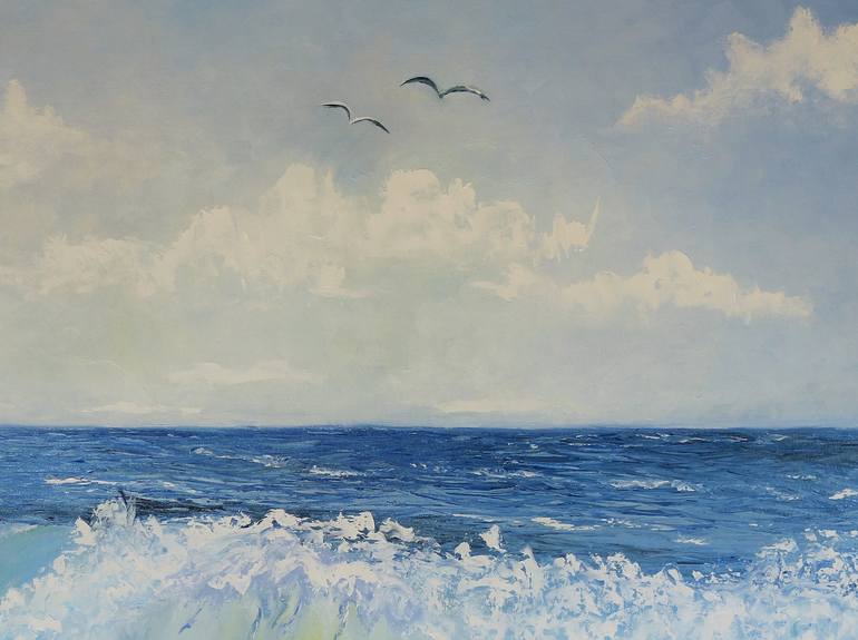 Original Impressionism Seascape Painting by Galina Zimmatore