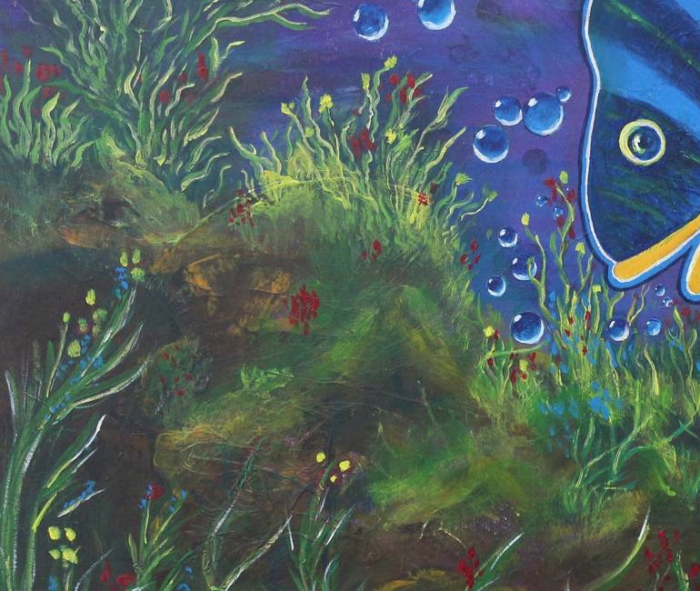 Original Impressionism Fish Painting by Galina Zimmatore