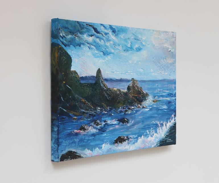 Original Expressionism Seascape Painting by Galina Zimmatore