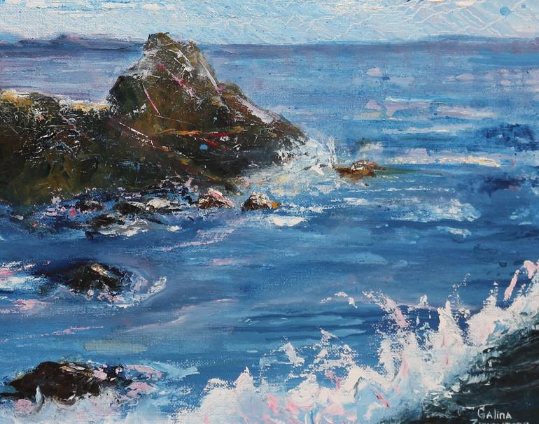 Original Expressionism Seascape Painting by Galina Zimmatore