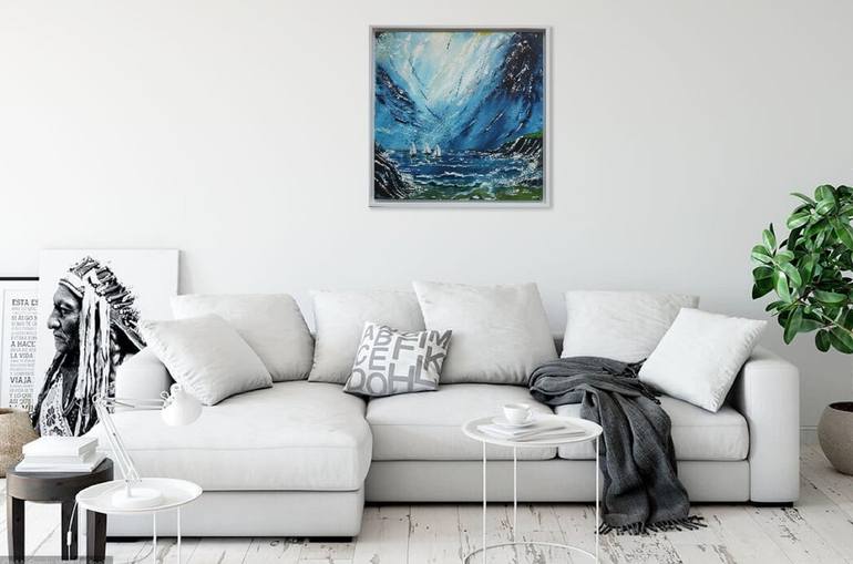 Original Expressionism Seascape Painting by Galina Zimmatore