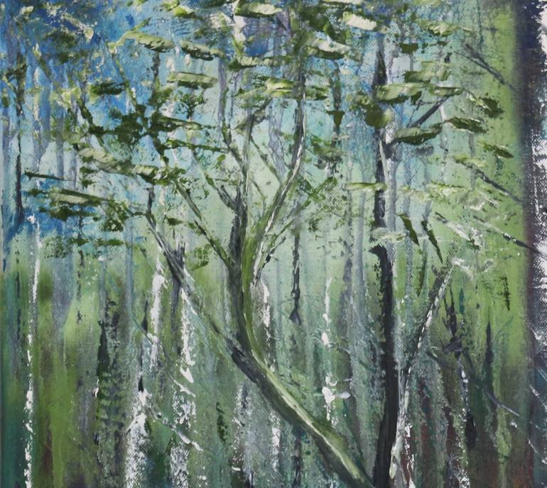 Original Impressionism Tree Painting by Galina Zimmatore