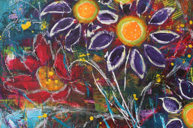Original Abstract Floral Painting by Galina Zimmatore