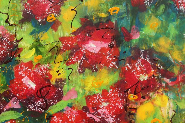 Original Abstract Expressionism Floral Painting by Galina Zimmatore