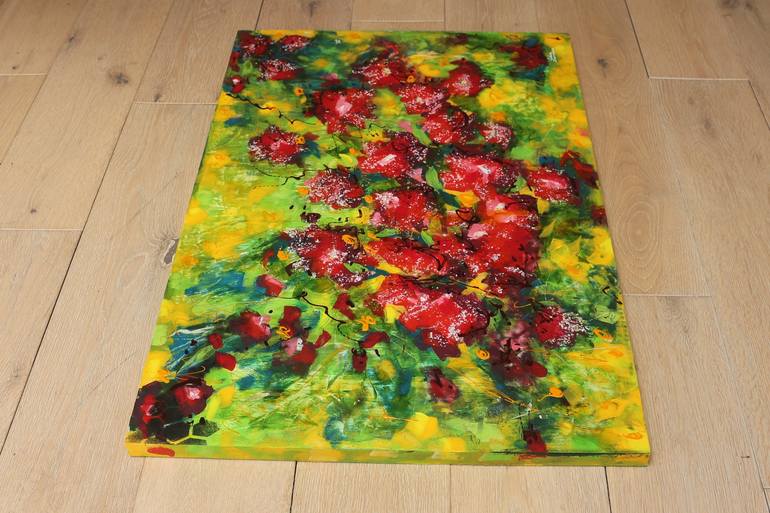 Original Abstract Expressionism Floral Painting by Galina Zimmatore