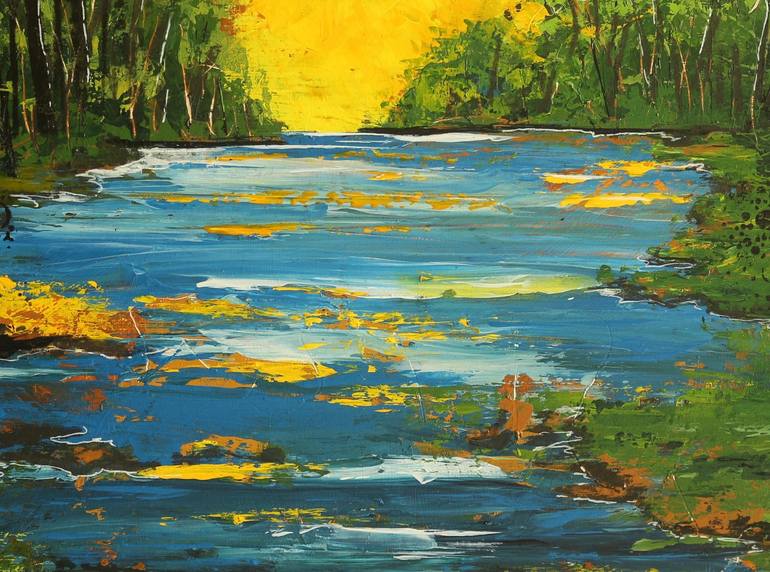 Original Impressionism Landscape Painting by Galina Zimmatore