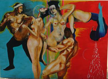 Original Expressionism Nude Paintings by Rocco Pellegrini