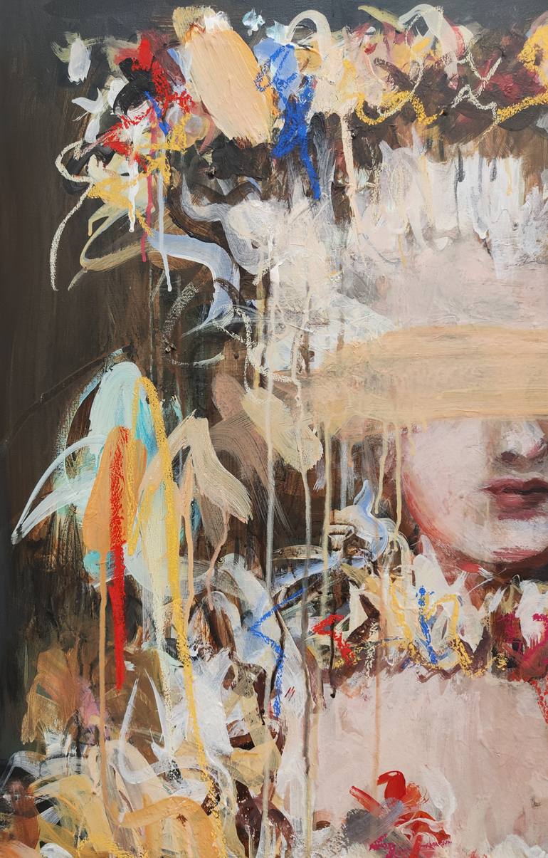 Original Abstract Expressionism People Painting by Mandy Racine