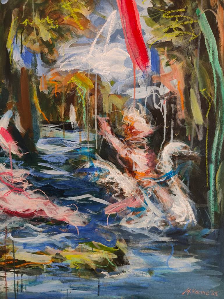 Original Abstract Expressionism People Painting by Mandy Racine