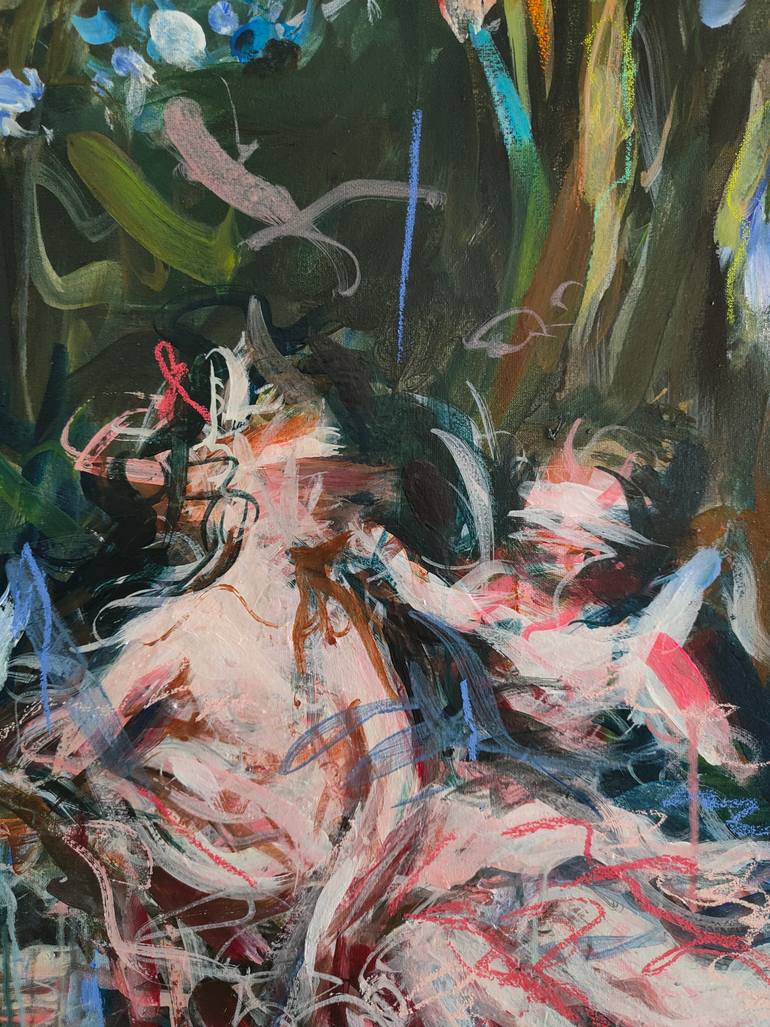 Original Abstract Expressionism People Painting by Mandy Racine