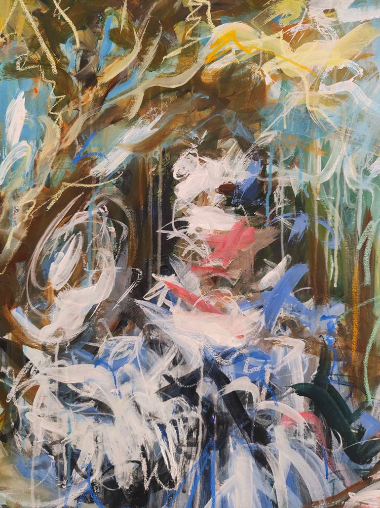 Original Abstract Expressionism People Painting by Mandy Racine