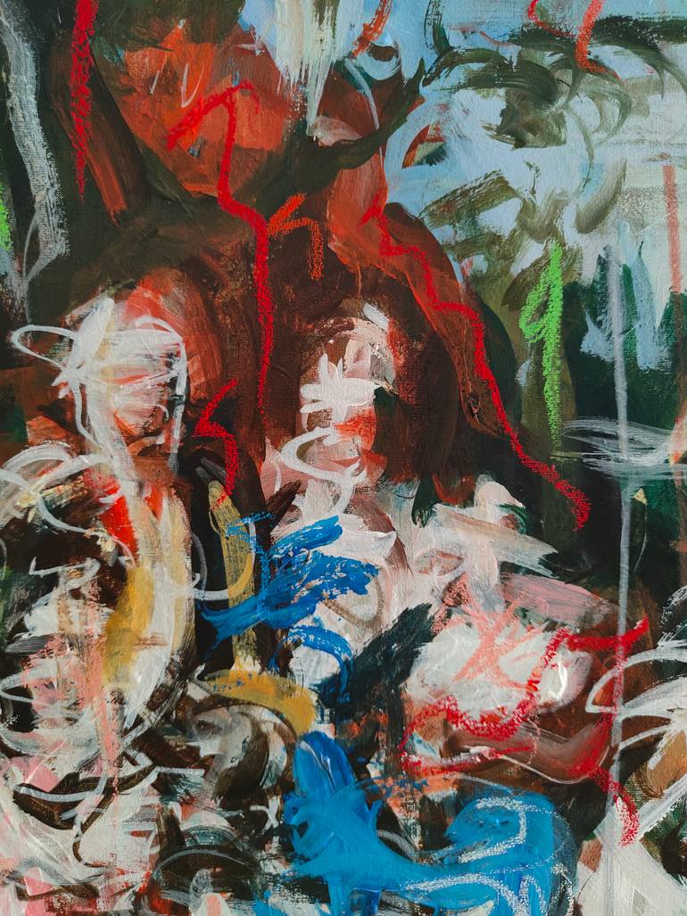 Original Abstract Expressionism People Painting by Mandy Racine