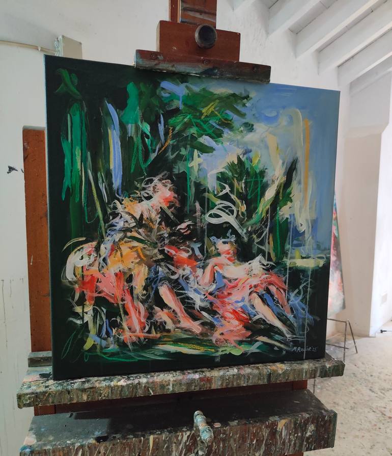 Original Abstract Expressionism People Painting by Mandy Racine