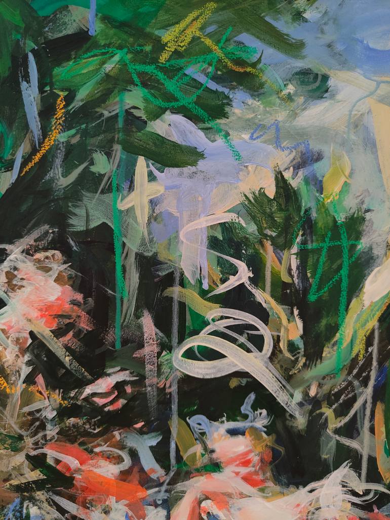 Original Abstract Expressionism People Painting by Mandy Racine