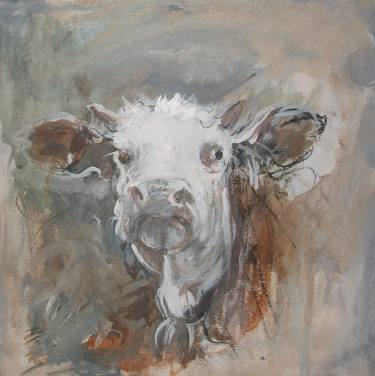 Original Expressionism Cows Paintings by Mandy Racine