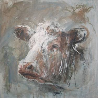 Original Expressionism Cows Paintings by Mandy Racine