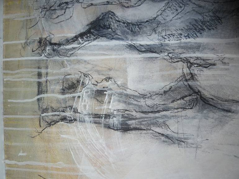 Original Abstract Expressionism Horse Drawing by Mandy Racine