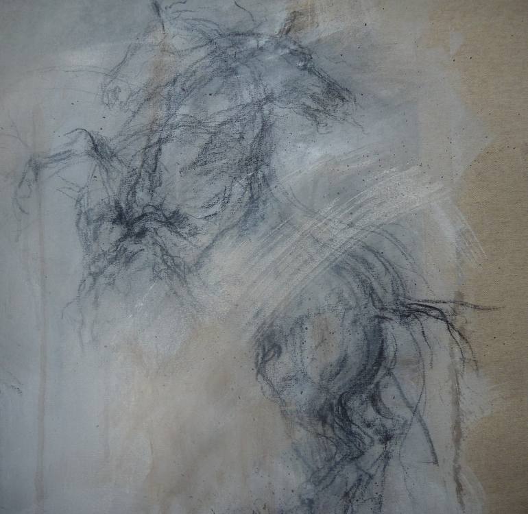 Original Abstract Expressionism Horse Drawing by Mandy Racine