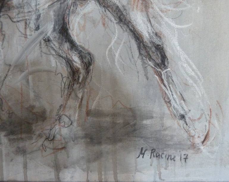 Original Abstract Expressionism Horse Drawing by Mandy Racine