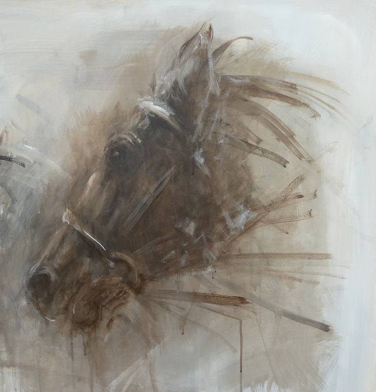 Original Abstract Expressionism Horse Painting by Mandy Racine