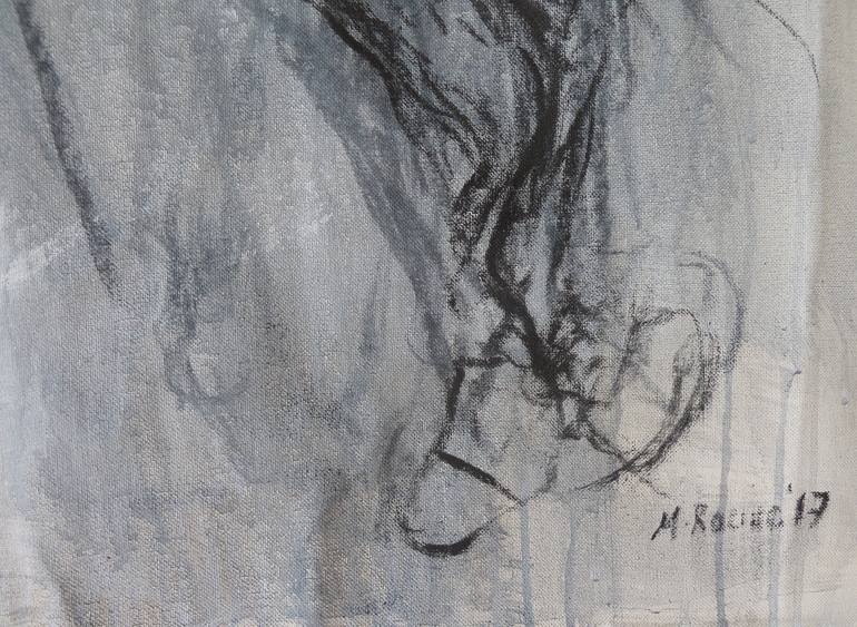 Original Abstract Expressionism Horse Drawing by Mandy Racine