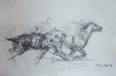 Original Abstract Expressionism Horse Drawings by Mandy Racine