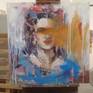Temporarily unavailabe - on exhibition. I've wanted to paint a portrait of Frida Khalo for some time - her image is iconic and her appeal & fascination has endured. I wanted to convey a sense of this -  her beauty,  style, troubled life - the whole person. Bright colors and expressive, gestural brushstrokes with abstract areas for me help portray this.