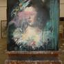 Inspired by Gainsborough's portrait of his daughter Mary - I was drawn to some of the abstract elements in the original and have painted my own gestural version.