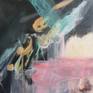 Inspired by Gainsborough's portrait of his daughter Mary - I was drawn to some of the abstract elements in the original and have painted my own gestural version.